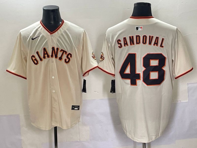Men 2025 San Francisco Giants #48 Sandoval Cream Game Nike MLB Jersey style 1->san francisco giants->MLB Jersey